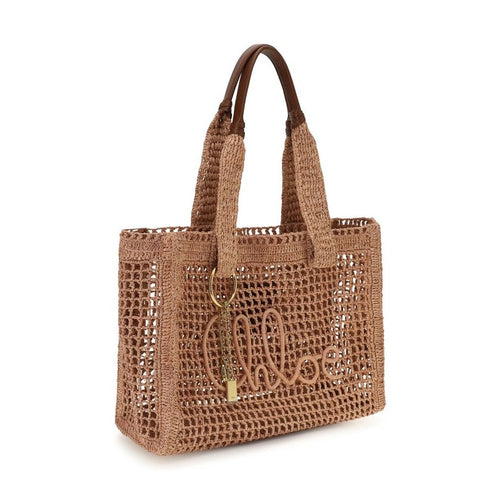 Chloé Beige Raffia Shoulder Bag