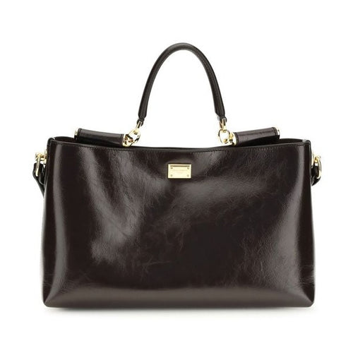 Dolce & Gabbana Brown Calf Leather Bos Taurus Handbag