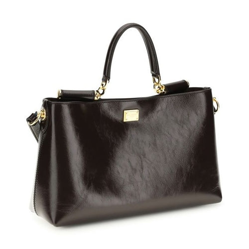 Dolce & Gabbana Brown Calf Leather Bos Taurus Handbag