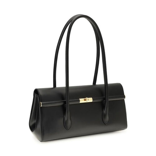 Dolce & Gabbana Black Calf Leather Bos Taurus Shoulder Bag