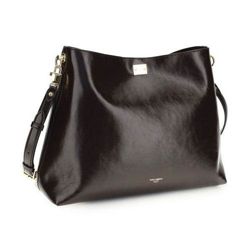 Dolce & Gabbana Brown Calf Leather Bos Taurus Shoulder Bag