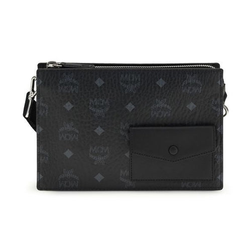 MCM Black Calf Leather Bos Taurus Shoulder Bag