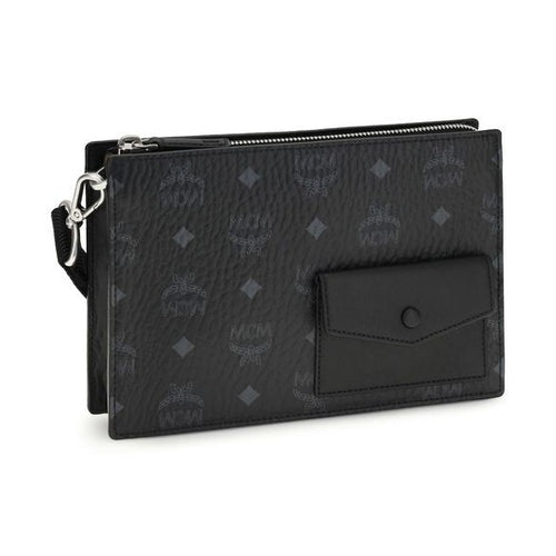 MCM Black Calf Leather Bos Taurus Shoulder Bag