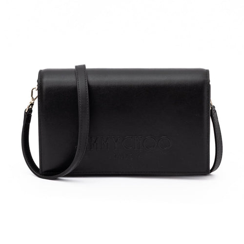 Jimmy Choo Black Avenue Leather Shoulder Strap Bag
