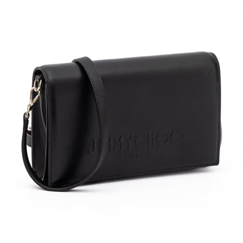 Jimmy Choo Black Avenue Leather Shoulder Strap Bag