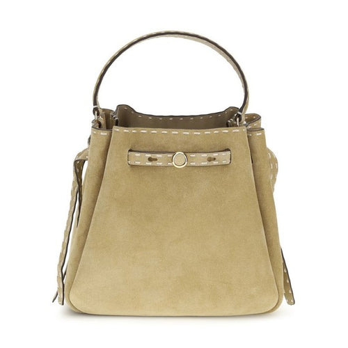 Tory Burch Beige Calf Leather Bos Taurus Backet Bag