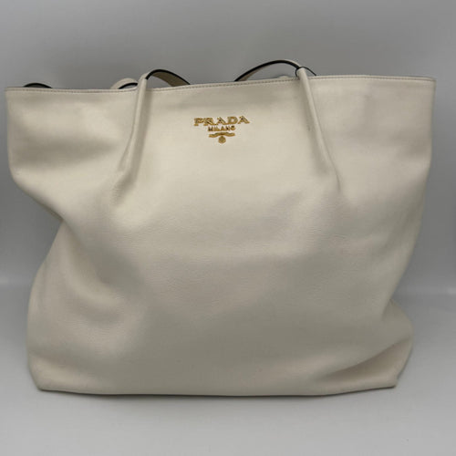 Prada PRADA SHOPPING White Leather Handbag