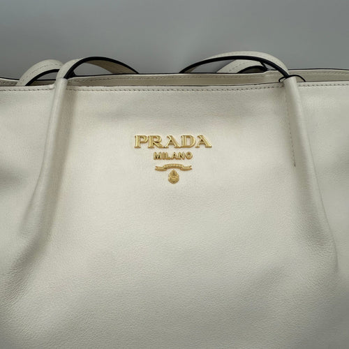 Prada PRADA SHOPPING White Leather Handbag