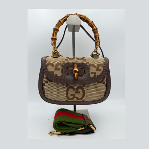 Gucci GUCCI BAMBOO 1947 GG Canvas Handbag