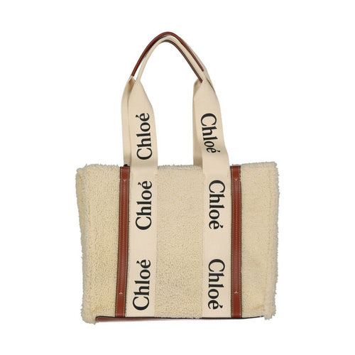 Chloé Beige Lamb Fur Tote Bag