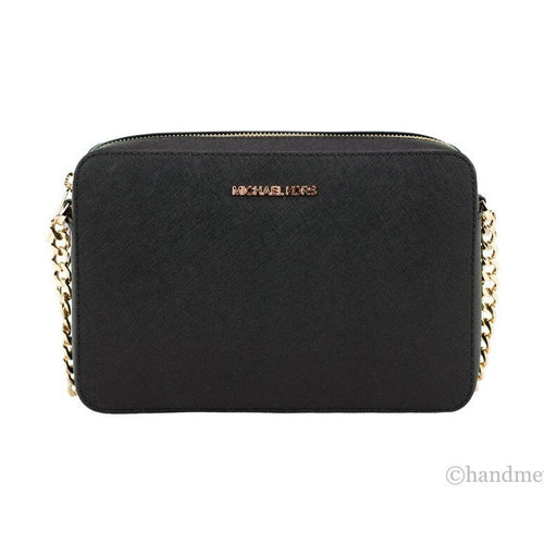 Michael Kors Women'S Top Zip Closure Saffiano Leather Crossbody Bag, Black