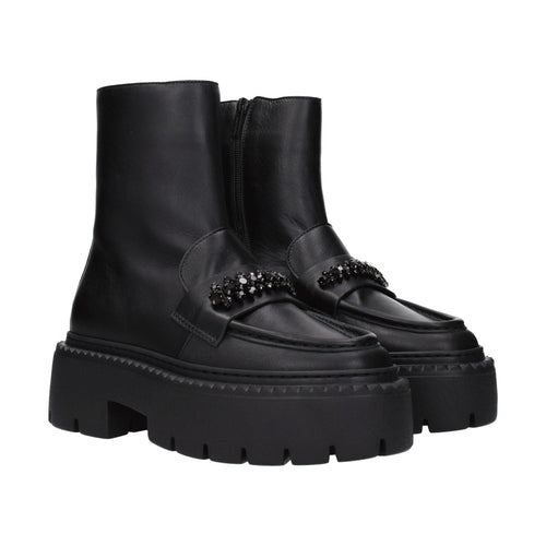 Jimmy Choo Black Leather Ankle Boots