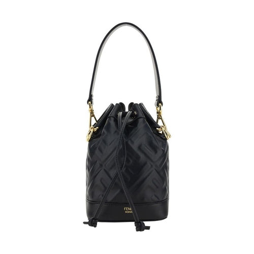 Fendi Black Calf Leather Bos Taurus Backet Bag