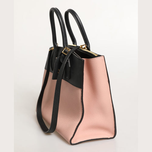 Louis Vuitton Pink and Black Leather City Steamer Leather Handbag