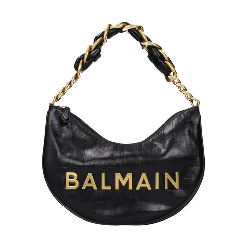 Balmain Black Leather Shoulder Bag