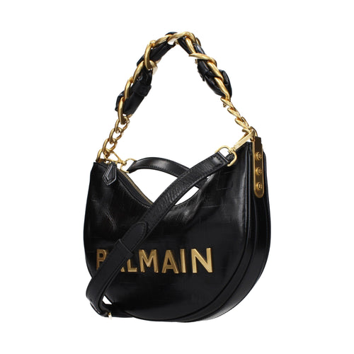 Balmain Black Leather Shoulder Bag