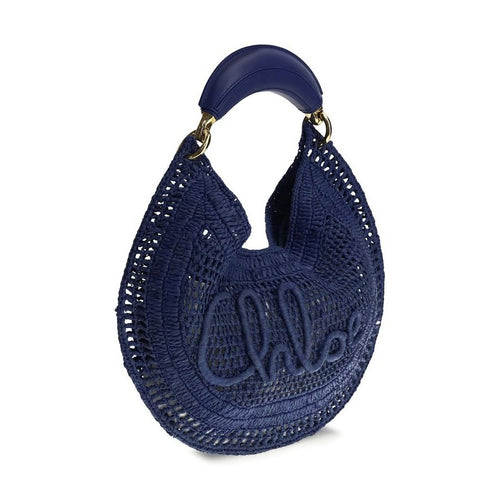 Chloé Blue Raffia Shoulder Bag