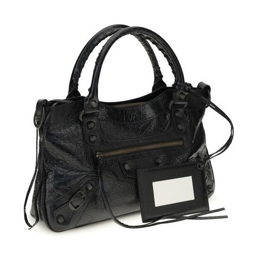 Balenciaga Black Lamb Ovis Aries Aries Shoulder Bag