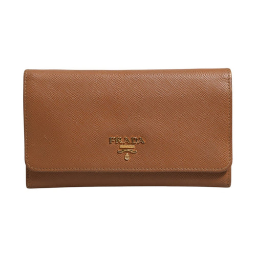 Prada Brown and Gold Wallet Strap