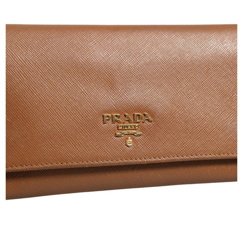 Prada Brown and Gold Wallet Strap