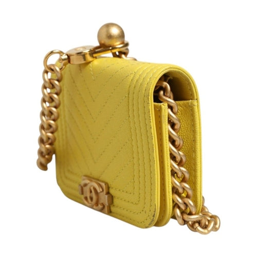 Chanel Crossbody Yellow Leather Bag