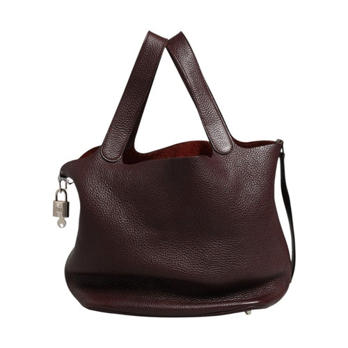 Hermès Picotin Taurillon Clemence Chocolate Handbag