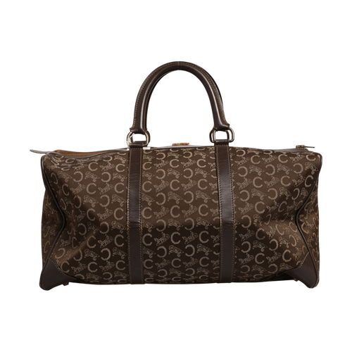 Celine Dark brown and Gold logo duffel