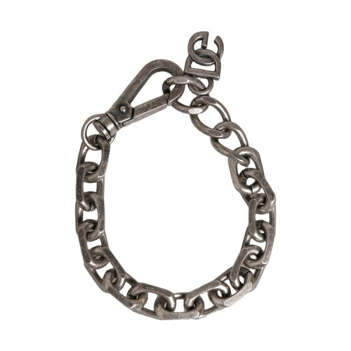 Dolce & Gabbana Silver Tone Heavy Chain Link Signature DG Logo Bracelet