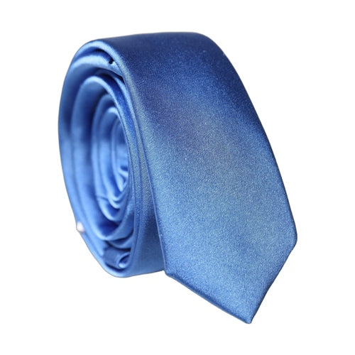 Dolce & Gabbana Blue Satin 100% Silk Adjustable Men Tied Necktie Tie