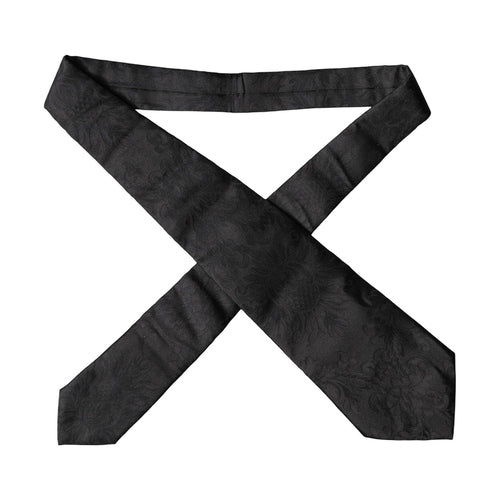 Dolce & Gabbana Black Paisley Woven Silk Adjustable Women Necktie Tie