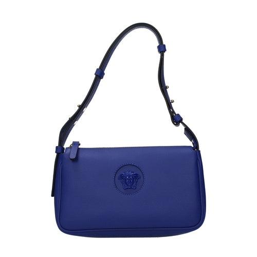 Versace Blue Leather Shoulder Bag