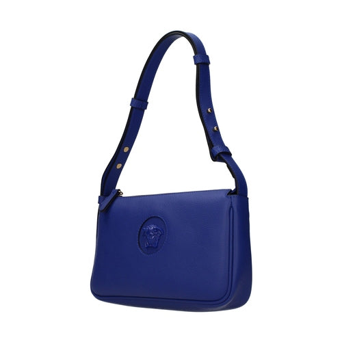 Versace Blue Leather Shoulder Bag