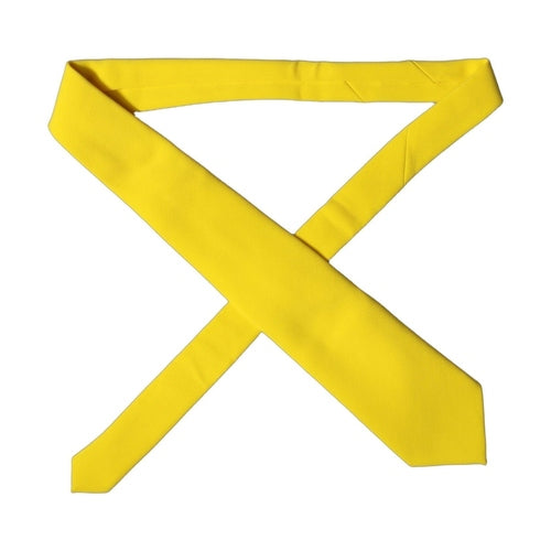 Dolce & Gabbana Yellow Solid Polyester Adjustable Women Tied Necktie Tie