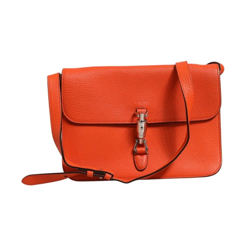 Gucci Jackie Soft Flap Shoulder Bag Leather Orange