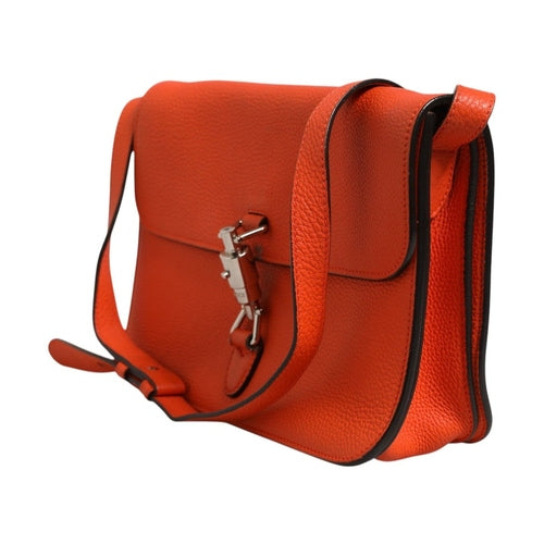 Gucci Jackie Soft Flap Shoulder Bag Leather Orange