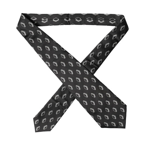 Dolce & Gabbana Black Patterned Silk Adjustable Women Tied Necktie Tie