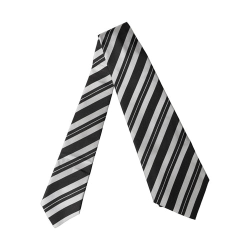 Dolce & Gabbana Black White Stripes Silk Adjustable Women Necktie Tie