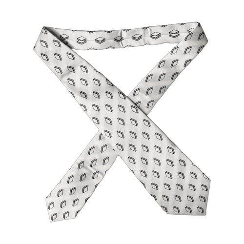 Dolce & Gabbana White Patterned Silk Adjustable Women Tied Necktie Tie