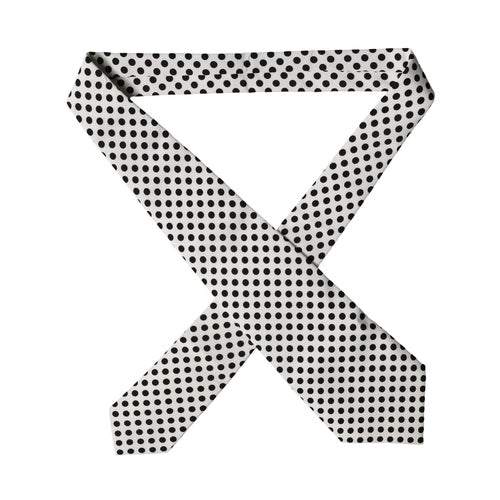 Dolce & Gabbana White Black Polka Dot Silk Adjustable Women Necktie Tie