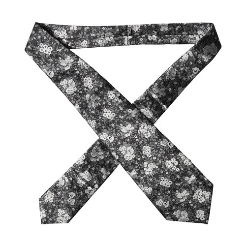 Dolce & Gabbana Black White Floral Silk Adjustable Women Necktie Tie