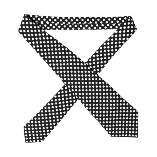 Dolce & Gabbana Black White Polka Dot Silk Adjustable Women Necktie Tie