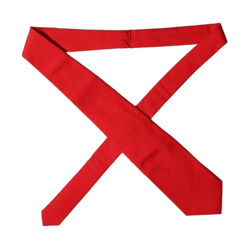 Dolce & Gabbana Red Solid Silk Cotton Adjustable Women Necktie Tie