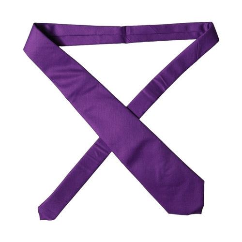 Dolce & Gabbana Purple Polyester Satin Adjustable Women Tied Necktie Tie