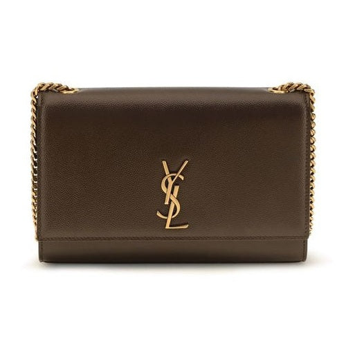 Saint Laurent Brown Calf Leather Bos Taurus Shoulder Bag