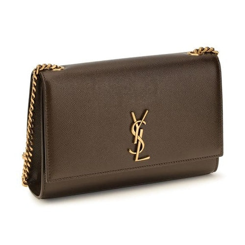 Saint Laurent Brown Calf Leather Bos Taurus Shoulder Bag