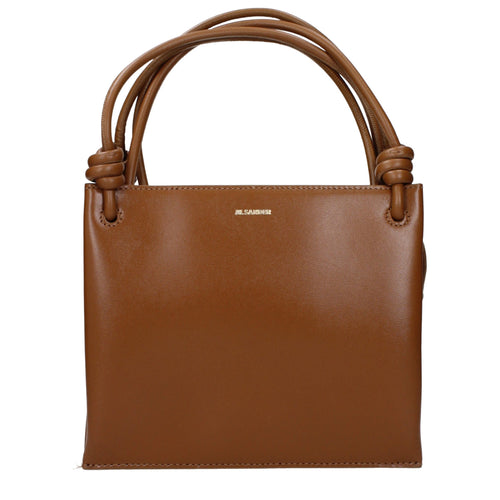 Jil Sander Brown Leather Crossbody Bag