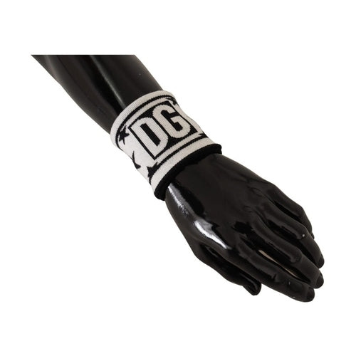 Dolce & Gabbana White Black Wool Logo #DGMILLENNIALS Wristband