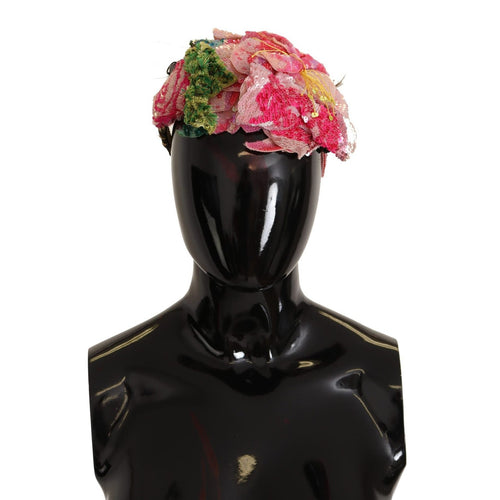 Dolce & Gabbana Multicolor Sequined Lurex Black Hair Headband