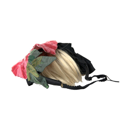 Dolce & Gabbana Black Viscose White Hair Parrucchiera Headband Diadem