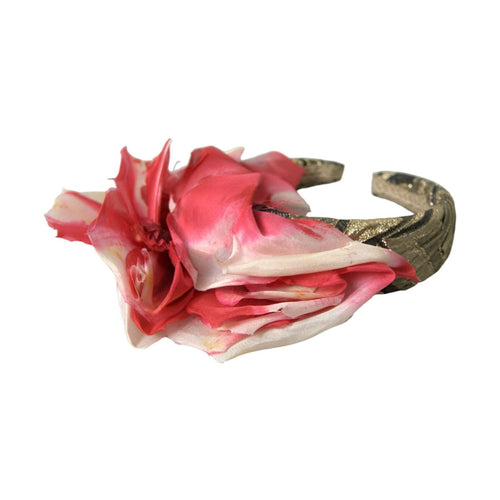 Dolce & Gabbana Multicolor Floral Applique Silk Women Headband Diadem